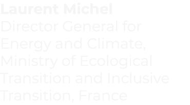 Laurent Michel Director General for Energy and Climate, Ministry of Ecological Transition and Inclusive Transition, F   